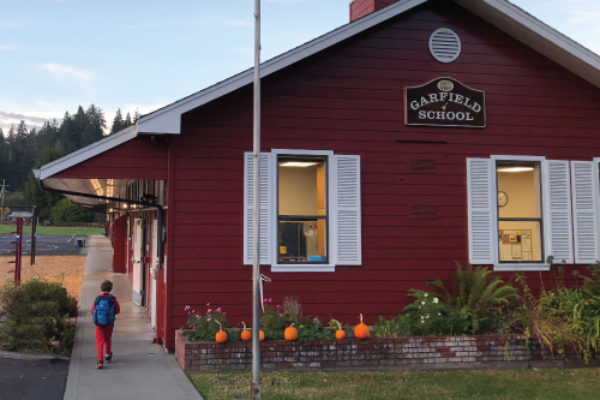 Arriving at Garfield School